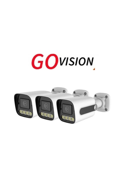 Go Vision 3 Adet Ip Güvenlik Kamerası - 5mp Dış Mekan Kamera, 3.6mm Lens, Poe, Warm Led Gece Görüşlü