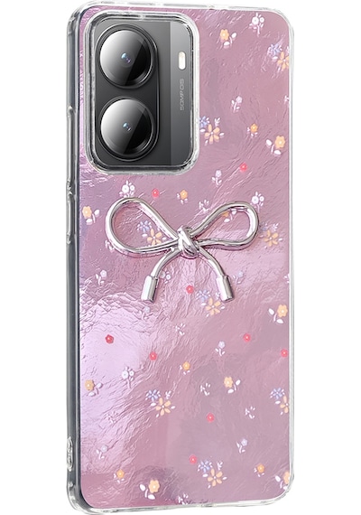 Xiaomi Poco X7 Pro Kılıf Kamera Korumalı Figürlü Zore Ponti Silikon Kapak Lila