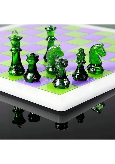 Tahtakale Toptancı Epoksi Yerli Silikon Kalıp Satranç Ve Dama Tahtası Kalıbı 25.5x25.5 Cm