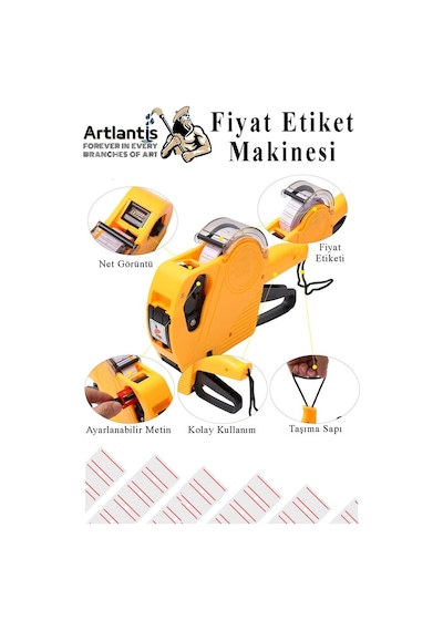 Etiket Makinesi Siyah 1 Adet Pembe Fiyat Etiketi 10 Rulo Sekiz Haneli Fiyat Etiketi Makinası Lira Dolar Euro Dayanıklı