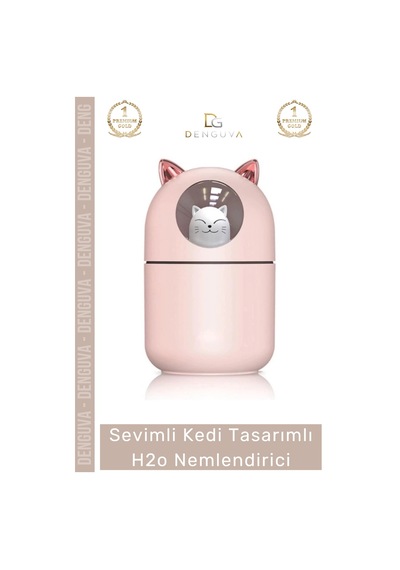 Nemlendirici Sevimli Kedi Usb Sessiz Işıklı Kompakt Masaüstü Ultrasonik Tasarımlı H2o Hava Nemlendi