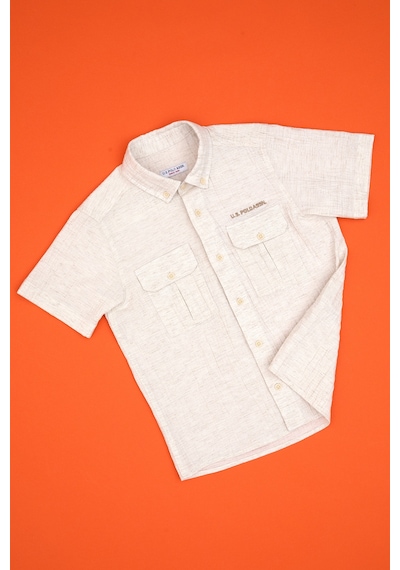U.s. Polo Assn. Erkek Çocuk Krem Gömlek Kısa Kollu 50300416-vr071 KREM