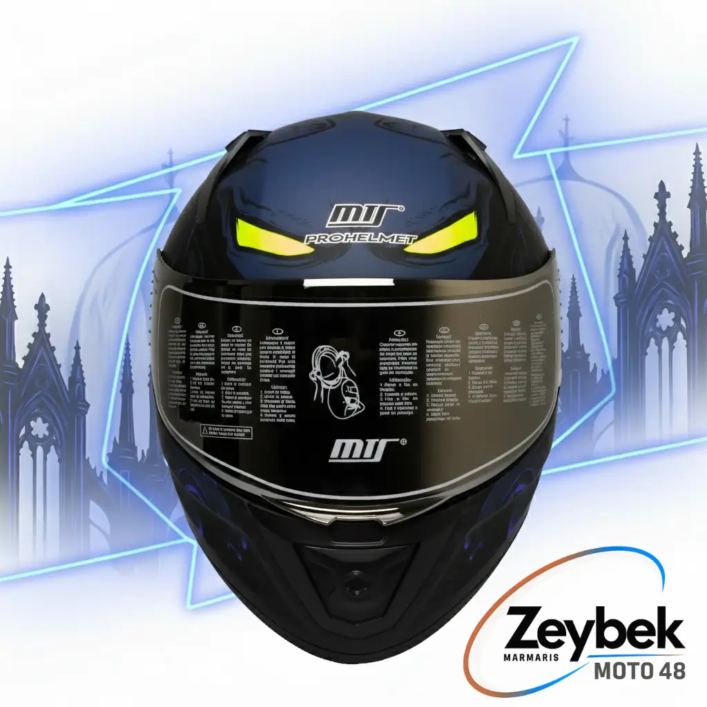 M-801 Snake Full Face Fiber Motosiklet Kaskı Güneş Vizörlü M-801 Snake