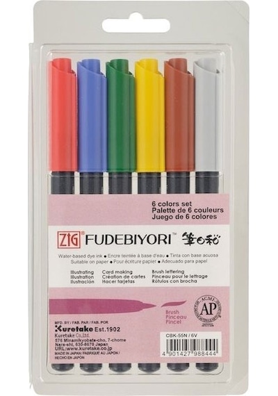 Zig Fudebiyori Brush Pen Yaldızlı 6Lı