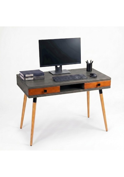Mobenta Modest Desk: Masif Çalışma & Laptop Masası 2 Çekmece 1 Bölme - 120x60 An-bk Antrasit-bakır Mobenta Modest Desk: Masif Çalışma & Laptop Masası 2 Çekmece 1 Bölme - 120x60 An-bk Antrasit-bakır