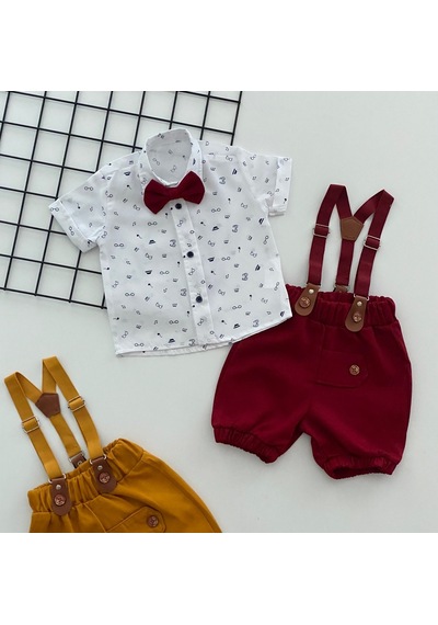 Murat Baby Yalmanlıbebe Neşeli Bebeklerimize Gözlük Desen Papyonlu Pantolon Askılı Kısa K (547210134) Beyaz - Kırmızı Murat Baby Yalmanlıbebe Neşeli Bebeklerimize Gözlük Desen Papyonlu Pantolon Askılı Kısa K (547210134) Beyaz - Kırmızı