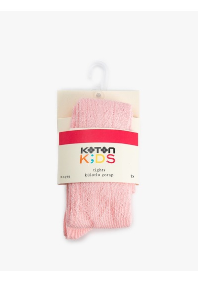 Koton Dokulu Külotlu Çorap Pembe 5wkg80128aa Gülkurusu