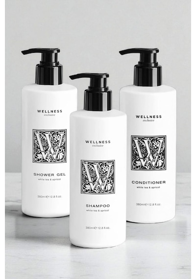 Wellness Exclusive White Tea & Apricot Shampoo 380 Ml + Conditioner 380 Ml + Shower Gel 380 Ml Tüm Saçlar