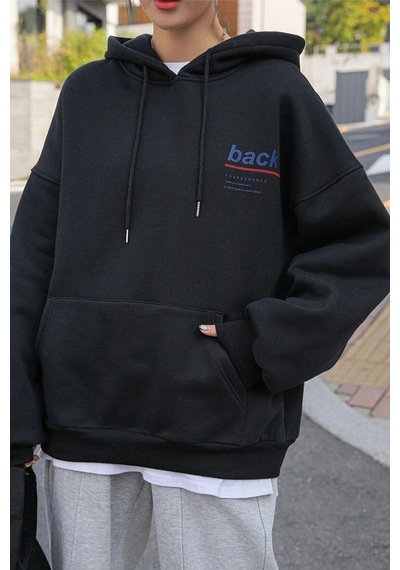Altamira Unisex Back Baskılı Oversize Kapşonlu Sweatshirt 001