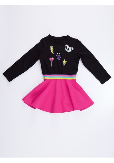 Denokids Mshb&g Emojili Kız Çocuk Elbise Renkli Çok Renkli