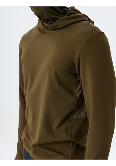 Koton Spor Sweatshirt Kapşonlu Şardonlu Yumuşak Tuşe Uzun Kollu Haki 5wam70055nk Haki