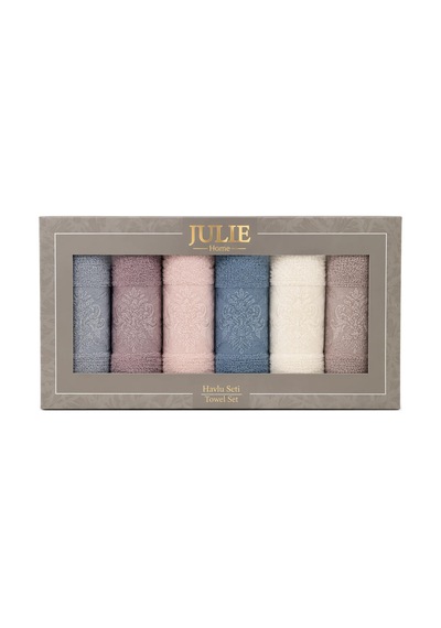 Julie Home 6'lı Havlu Seti Kutulu 30x50 Zen