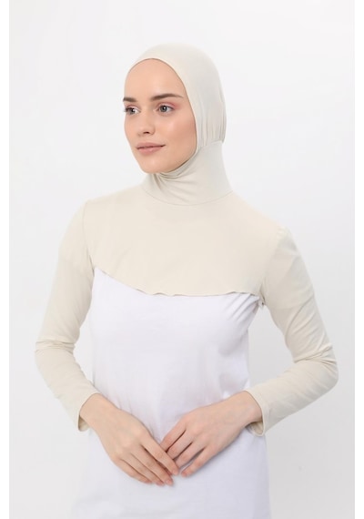 Altobeh Boyunluklu Boneli Uzun Kolluk Krem Çok Renkli