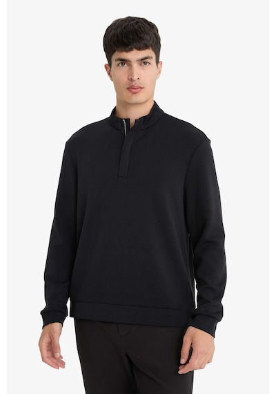 Defacto Regular Fit Dik Yaka Yarım Fermuarlı Sweatshirt F2821ax25aubk81 Siyah
