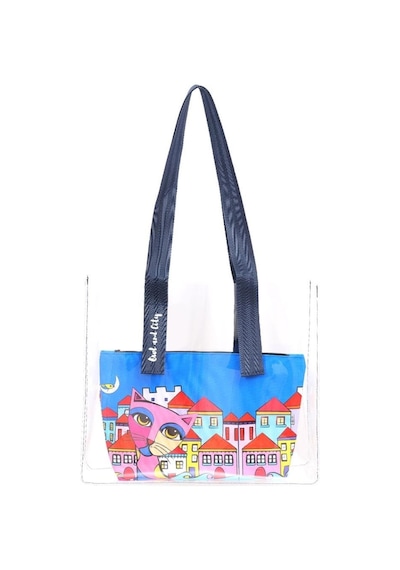 Biggdesign Owl And City Şeffaf Alışveriş Ve Plaj Çantası