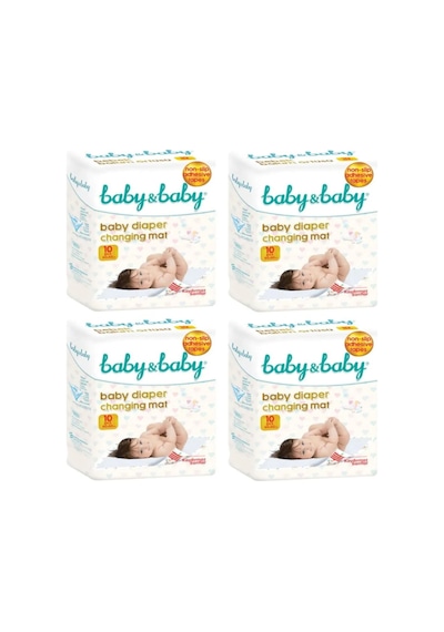 Baby&baby Kaydırmaz Bantlı Bebek Bakım Örtüsü 60x60cm 10'lu X 4 Adet