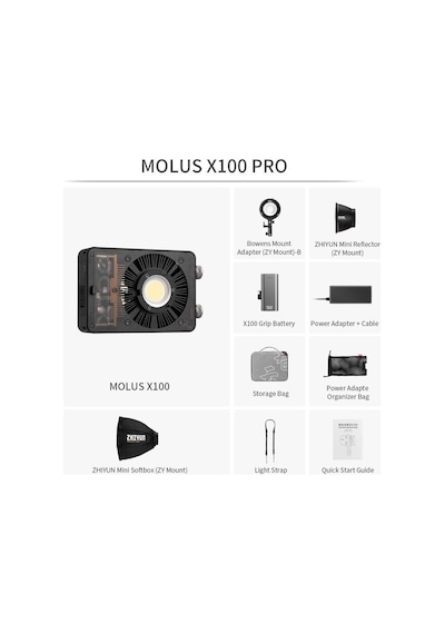 Zhiyun Molus X100 Bi-Color Pocket Cob Monolight / Pro Kit
