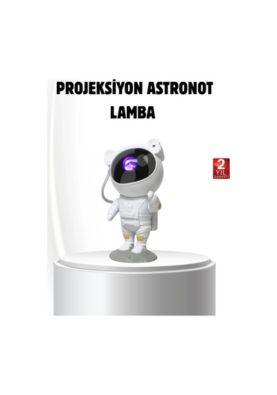 Hubrendy Kargo Bluetooth Müzikli Astronot Projeksiyon Lambası Yıldız Ve Ay Efektli Diğer
