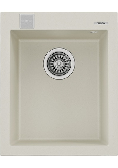 Teka Forsquare 34.40 Tg Tek Hazneli Tezgahüstü/Tezgahasıfır (Flush) Tegranite Eviye - Parlak Krem - 115230013