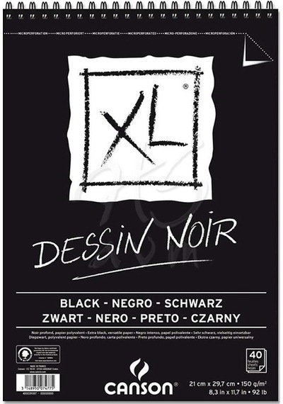 Canson Xl Dessin Noir Siyah Çizim Bloğu 150G A4