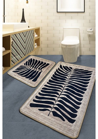 Mais Dolce Kahve 60x100 50x60 Kaydırmaz Tabanlı 2'li Banyo Paspas Seti Takımı Kahve-ikili