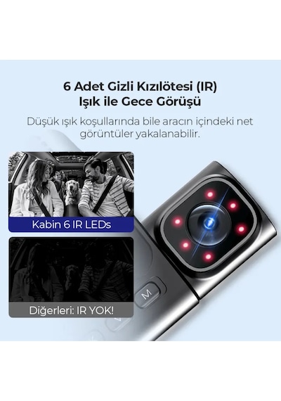 S58 4g Sim Kartlı Ticari Yönetmelik Uyumlu 4k 3 Kameralı Araç Kamerası - Sos Butonlu