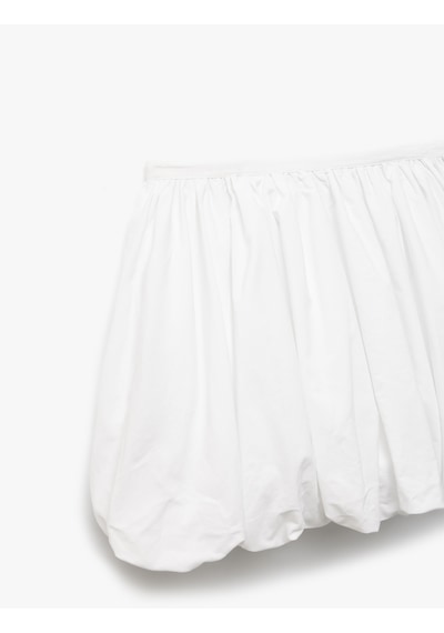 Koton Pamuklu Beli Lastikli Oversize Balon Mini Etek Beyaz 5sal70034ıw Beyaz