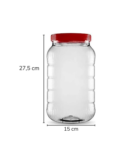 Sarkap Kapaklı Pet Kavanoz 5000 Ml 114 G 3 Adet Çok Renkli