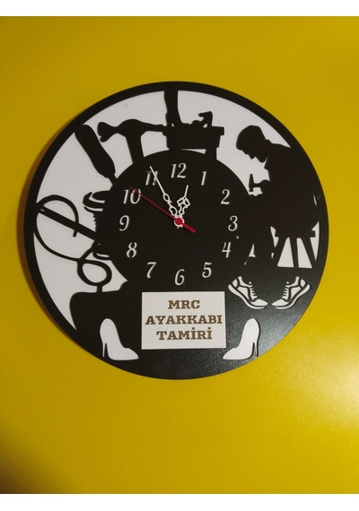 Ayakkabı Tamirci Ve Satış Modern Ahşap Duvar Saati Sağlam Çok Şık Ve Birarada..no:35 Siyah