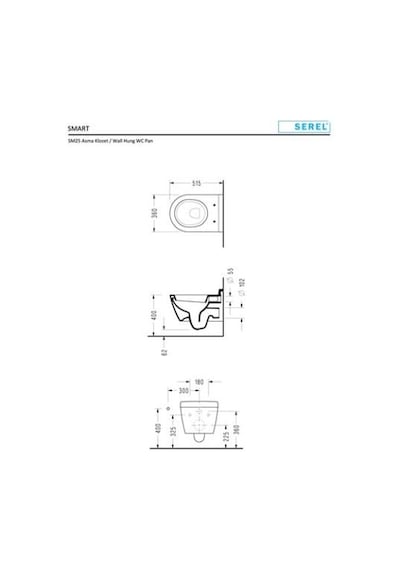 Smart Rim Off Kanalsız Asma Klozet Kapak Hariç SM26ODS110H