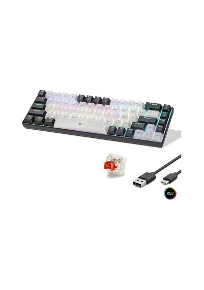 Mekanik Klavye Tri Mod Rgb Red Switch - Beyaz Siyah Mf1703w 0f980