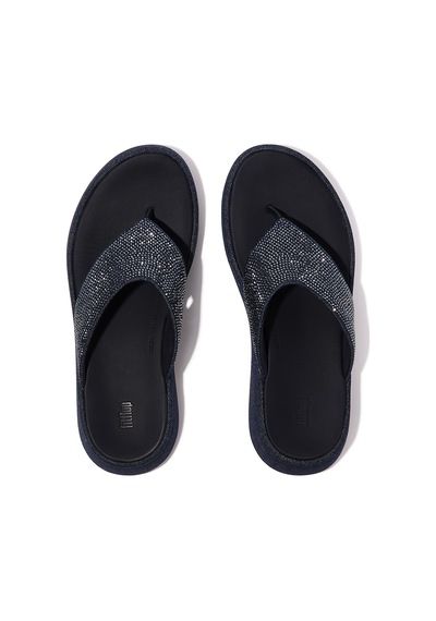 D71 Dark Denim Terlik Kadın Diğer A2v-d71 Fitflop F-mode Toe Post -denim And Hotfix Lacivert