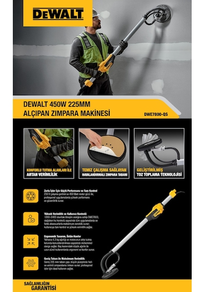 Dewalt Dwe7800 710 Watt 225mm Alçıpan Zımpara Makinesi