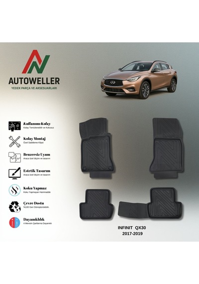 İnfiniti Qx30 2017-2019 Uyumlu Havuzlu Oto Paspas