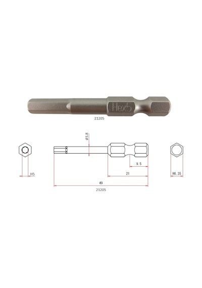 vessel 487283 Allen Bits Uç 5x50 MM
