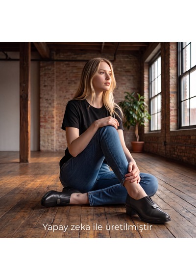 Mamma Mia Mammamia D26ka-7385-b Siyah Kadın Topuklu Deri Ayakkabı 7623