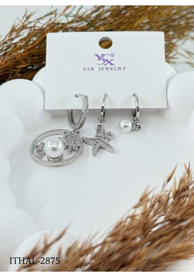 Küpe Metal Işıltılı Stil Model Cd9bb5 Çok Renkli