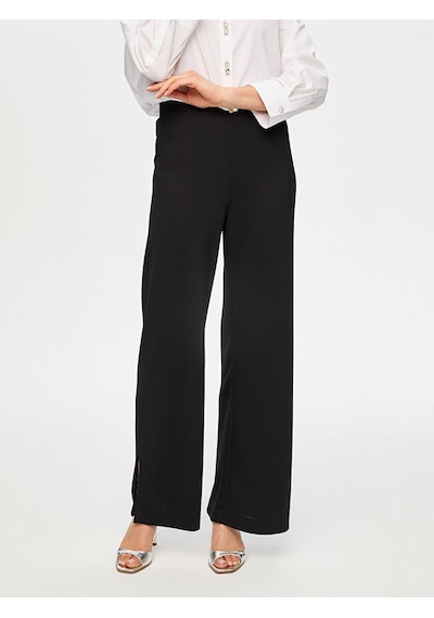 Faik Sönmez Beli Lastikli Triko Görünümlü Wide Leg Fit Pantolon S26pnt032 Us26pnt03210 Siyah Faik Sönmez Beli Lastikli Triko Görünümlü Wide Leg Fit Pantolon S26pnt032 Us26pnt03210 Siyah