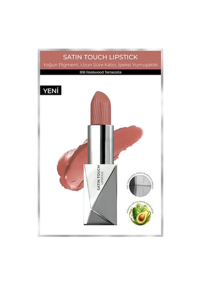 Alix Avien Uzun Süre Kalıcı Nemlendirici Pürüzsüz Etkili Yarı Mat Ruj Satin Touch Lipstick 818 Rookwood T.