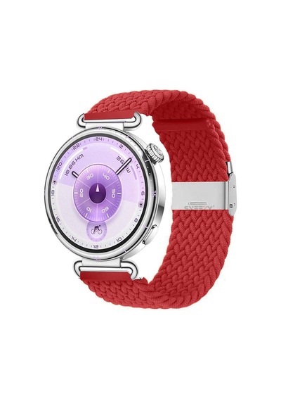Sneezy Huawei Watch Gt6 41mm İle Uyumlu Metal Klips Solo Fiberlink Kumaş Örgü Kordon