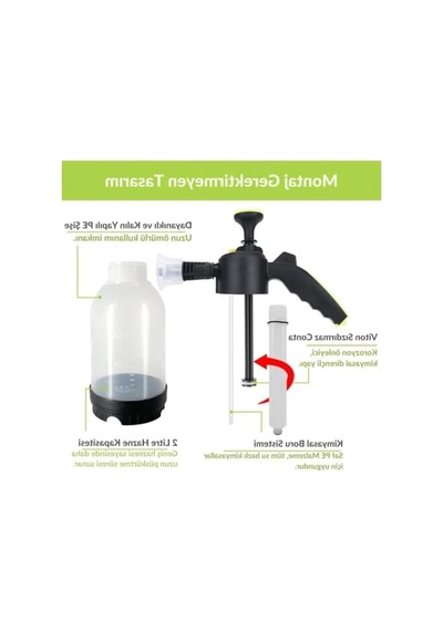 Manuel 2 Litre Kapasiteli Köpük Pompası, Basınçlı Araç Yıkama İçin Şeffaf Açık Mavi