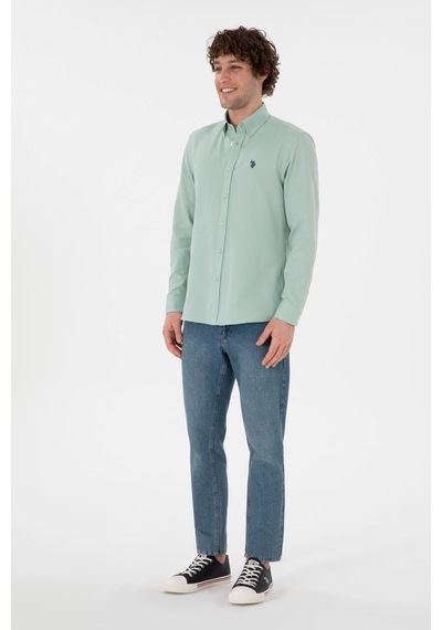 U.s. Polo Assn. Erkek Su Yeşili Gömlek Basic 50306338-vr048 Su Yesılı Su Yeşili