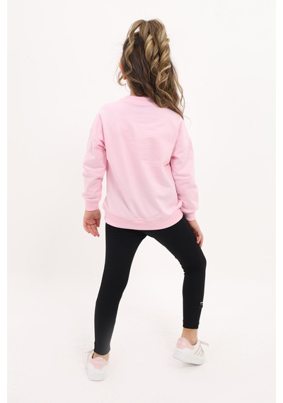 Toontoy Kids Toontoy Kız Çocuk 2'li Takım Baskılı Bisiklet Yaka Düşük Omuz Sweatshirt & Basic Düz Tayt Açık Pembe Toontoy Kids Toontoy Kız Çocuk 2'li Takım Baskılı Bisiklet Yaka Düşük Omuz Sweatshirt & Basic Düz Tayt Açık Pembe