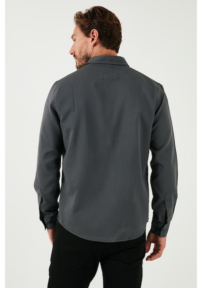 Buratti Streç Pamuklu Regular Fit Erkek Gömlek Cf25W128861 Antrasit