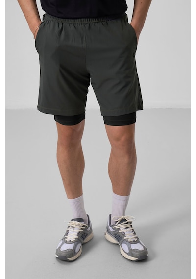 Tommy Life Haki Polyester İnce Yumuşak Standart Fit Erkek Taytlı Şort - 81287 Haki