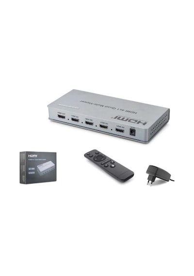 Hadron Hdx1436 Hdmı Quad Multi Viewer Kumandalı 4 Giriş 1 Çıkış Gri Kdo