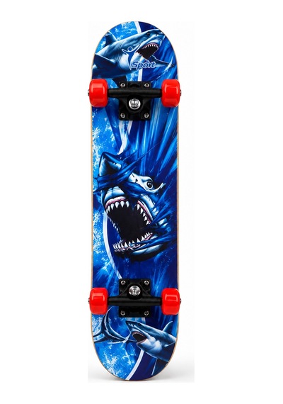 Büyük Boy Kaykay 80 Cm 8 Katmanlı Canlı Desenli Kemik Teker Kaymaz Skateboard 3108 Gri
