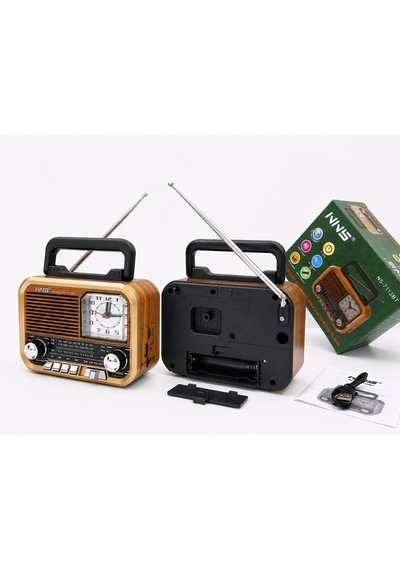 Hadron Nns Ns7113bt Bluetooth Nostaljik Fm Radyo Tws Usb Tf Analog Saatli Taşınabilir Hoparlör