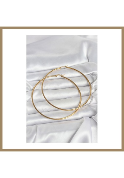 Bezos 316l Çelik Gold Renk 80 Mm Kadın Halka Küpe 22