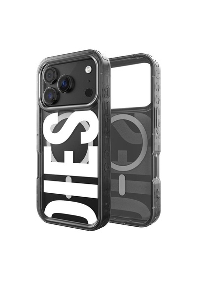 Diesel Apple iPhone 17 Pro Uyumlu Magsafe Destekli Biscotto Bumper Kılıf - Siyah